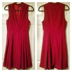 Raspberry Dress with Lace Detail